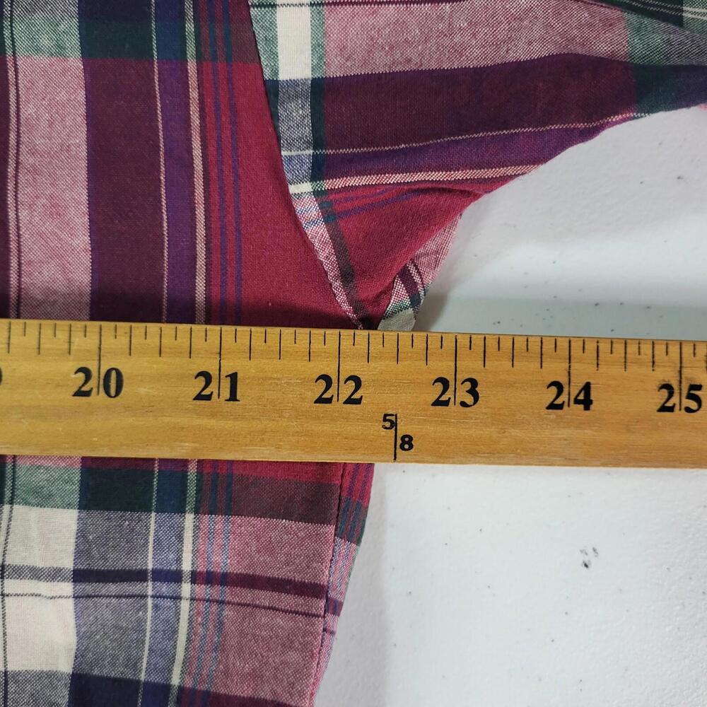 Panhandle Slim Western Shirt Mens 16 Large Plaid Pearl Snap Rodeo USA Vtg Heavy - Picture 10 of 12